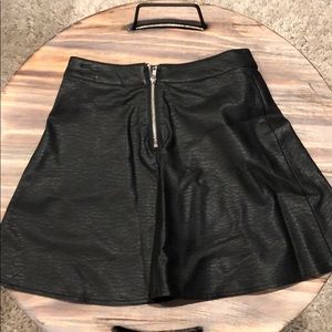 Leather mini skirt
